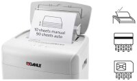 DAHLE ShredMATIC 90 Aktenvernichter mit Partikelschnitt P-4, 4 x 12 mm, bis 90 Blatt, lichtgrau