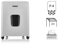 DAHLE ShredMATIC 90 Aktenvernichter mit Partikelschnitt P-4, 4 x 12 mm, bis 90 Blatt, lichtgrau