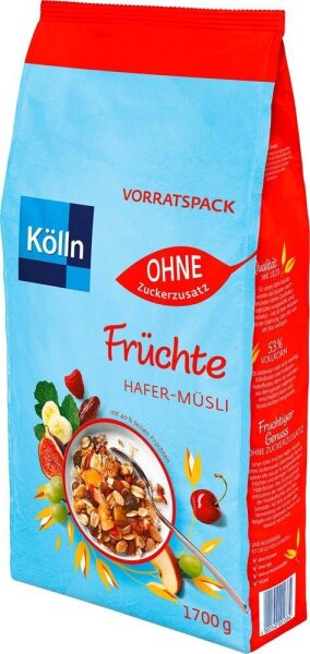 Kölln Früchte ohne Zuckerzusatz Müsli 1,7 kg, 1 St.