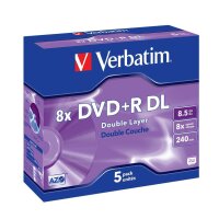 verbatim DVD+R 8,5 GB Double Layer, 5 St.