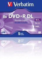 verbatim DVD+R 8,5 GB Double Layer, 5 St.