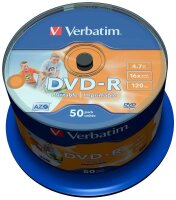 verbatim DVD-R 4,7 GB bedruckbar, 50 St.