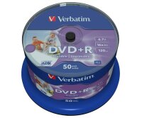 verbatim DVD+R 4,7 GB bedruckbar, 50 St.