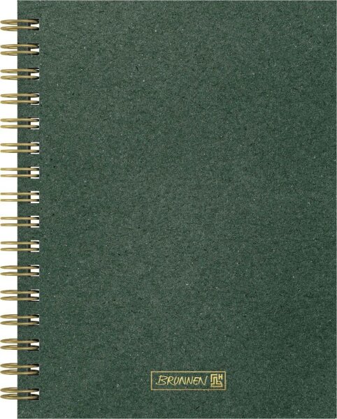 BRUNNEN Notizbuch Premium Wire DIN A5 punktkariert, dunkelgrün Hardcover 192 Seiten, 1 St.