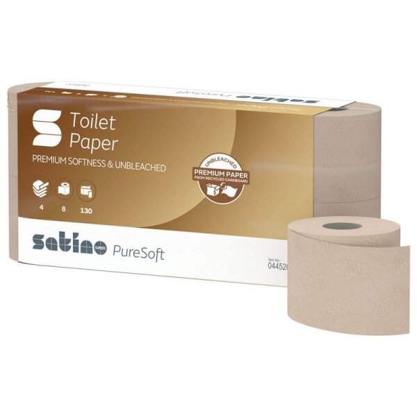 Satino Toilettenpapier PureSoft 4-lagig Recyclingpapier, 56 Rollen