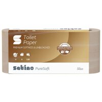 Satino Toilettenpapier PureSoft 4-lagig Recyclingpapier, 56 Rollen