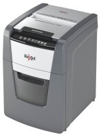 Rexel Optimum AutoFeed+ 100M Aktenvernichter mit Partikelschnitt P-5, 2 x 15 mm, bis 100 Blatt, schwarz