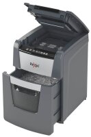Rexel Optimum AutoFeed+ 100M Aktenvernichter mit Partikelschnitt P-5, 2 x 15 mm, bis 100 Blatt, schwarz