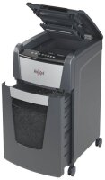 Rexel Optimum AutoFeed+ 225M Aktenvernichter mit Partikelschnitt P-5, 2 x 15 mm, bis 225 Blatt, schwarz