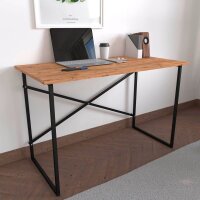 VCM my office Insasi Schreibtisch honig-eiche rechteckig, U-Fuß-Gestell schwarz