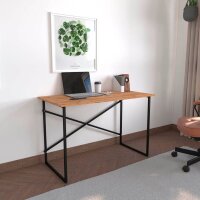 VCM my office Insasi Schreibtisch honig-eiche rechteckig, U-Fuß-Gestell schwarz