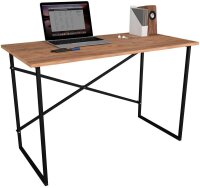 VCM my office Insasi Schreibtisch honig-eiche rechteckig, U-Fuß-Gestell schwarz