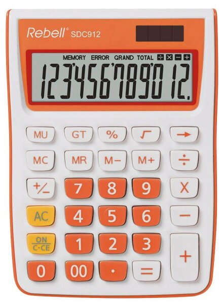 Rebell SDC912 Tischrechner orange/weiß