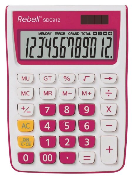 Rebell SDC912 Tischrechner pink/weiß
