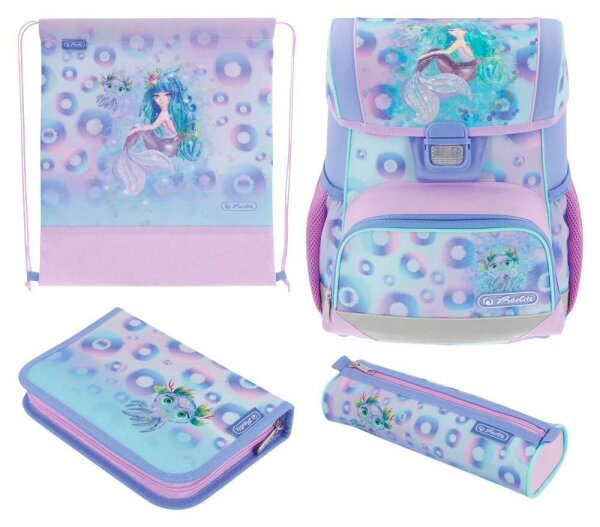 herlitz Schulranzen-Set Loop Plus Mystic Mermaid Kunstfaser lila