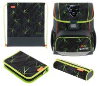 herlitz Schulranzen-Set Loop Plus Wild Life Kunstfaser grau