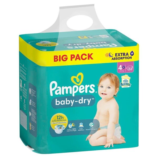 Pampers® Windeln baby-dry™ BIG PACK  Größe Gr.4+ (10-15 kg) für Babys und Kleink