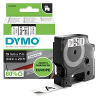 DYMO Schriftband D1 S0720830, 19 mm, schwarz auf...