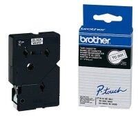 brother Schriftband TC-201 TC201, 12 mm, schwarz auf...