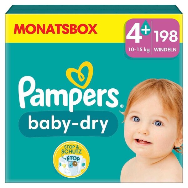 Pampers® Windeln baby-dry™ Monatsbox Größe Gr.4 (10-15 kg) für Babys und Kleinki