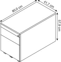 mauser Rollcontainer lichtgrau 3 Auszüge 41,7 x 80,0...