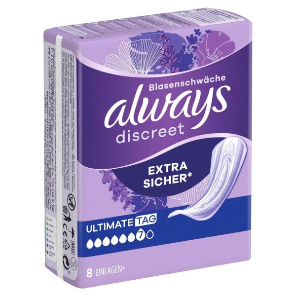 always Inkontinenzeinlagen discreet Extra Sicher Ultimate Tag , 8 St.