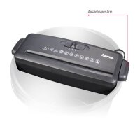 hama Mini S6 Aktenvernichter mit Streifenschnitt P-1, 8 mm, bis 6 Blatt, schwarz