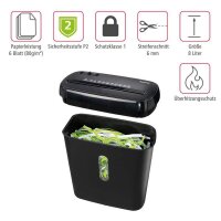 hama Basic S6 Aktenvernichter mit Streifenschnitt P-2, 6...