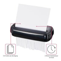 hama Basic S6 Aktenvernichter mit Streifenschnitt P-2, 6 mm, bis 6 Blatt, schwar