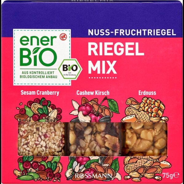 enerBiO Bio Nuss & Frucht Nussriegel 3 Riegel