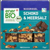 enerBiO Bio Schoko & Meersalz Nussriegel 3 Riegel