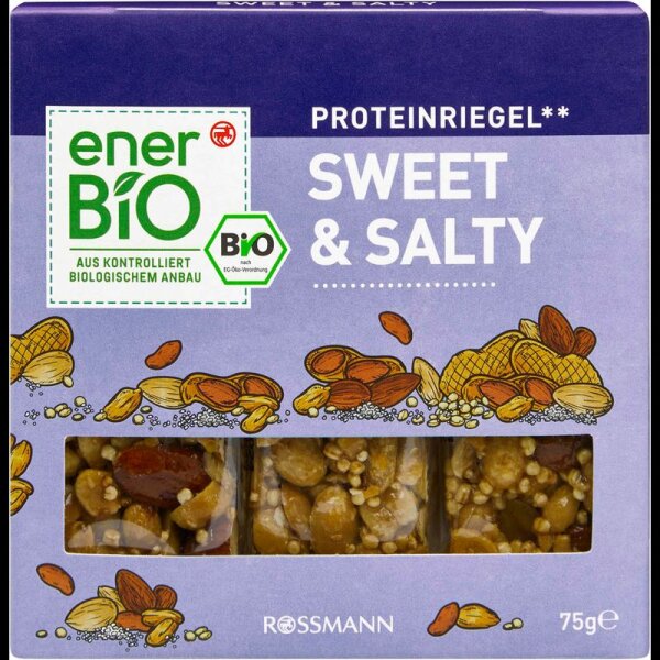 enerBiO Bio Sweet & Salty Proteinriegel 3 Riegel