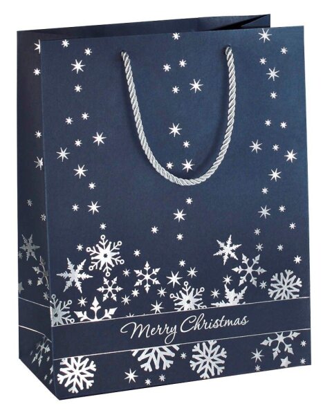3 SIGEL Geschenktüten Silver Snowflakes Motiv 17,5 x 23,0 cm