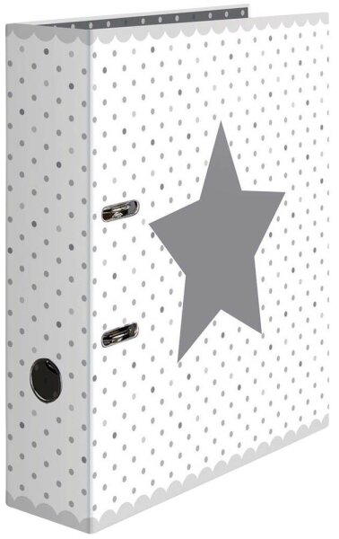 HERMA Stars Motivordner weiß gepunktet mit Stern 7,0 cm DIN A4