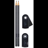FABER-CASTELL Grip Sparkle Bleistift-Set B schwarz, 1 Set