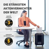 AKTION: Fellowes Powershred LX85 Aktenvernichter mit Partikelschnitt P-4, 4 x 40 mm, bis 12 Blatt, schwarz mit 25 Euro CashBack