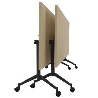Quadrifoglio Mehrzwecktisch Pop-up eiche, dunkelgrau rechteckig, T-Fuß-Gestell grau, 160,0 x 80,0 x 74,0 cm