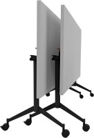 Quadrifoglio Mehrzwecktisch Pop-up grau, dunkelgrau rechteckig, T-Fuß-Gestell grau, 160,0 x 80,0 x 74,0 cm
