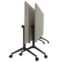 Quadrifoglio Mehrzwecktisch Pop-up beton, dunkelgrau rechteckig, T-Fuß-Gestell grau, 160,0 x 80,0 x 74,0 cm