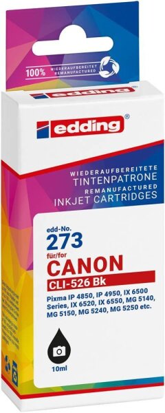 edding EDD-273 schwarz Druckerpatrone kompatibel zu Canon CLI-526 BK