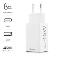 hama GaN-Ladeadapter weiß, 45 Watt