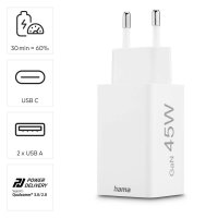 hama GaN-Ladeadapter weiß, 45 Watt