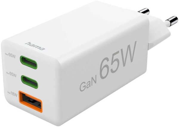 hama GaN-Ladeadapter weiß, 65 Watt
