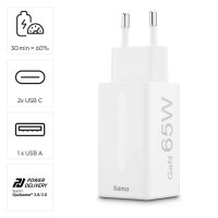 hama GaN-Ladeadapter weiß, 65 Watt
