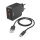 hama Ladekabel mit Adapter schwarz, Kabellänge: 1,5 m, 19,5 Watt