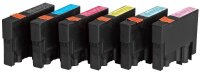 edding EDD-601 schwarz, cyan, magenta, gelb, light cyan, light magenta Druckerpatronen kompatibel zu EPSON T0807, 6er-Set