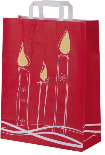 250 VP Geschenktüten Kerze rot/weiß 32,0 x 42,0 cm