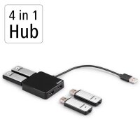 hama USB-Hub 4-fach schwarz