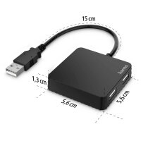 hama USB-Hub 4-fach schwarz