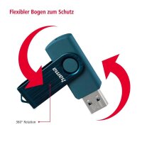 hama USB-Stick Rotate petrolblau 64 GB, 1 St.